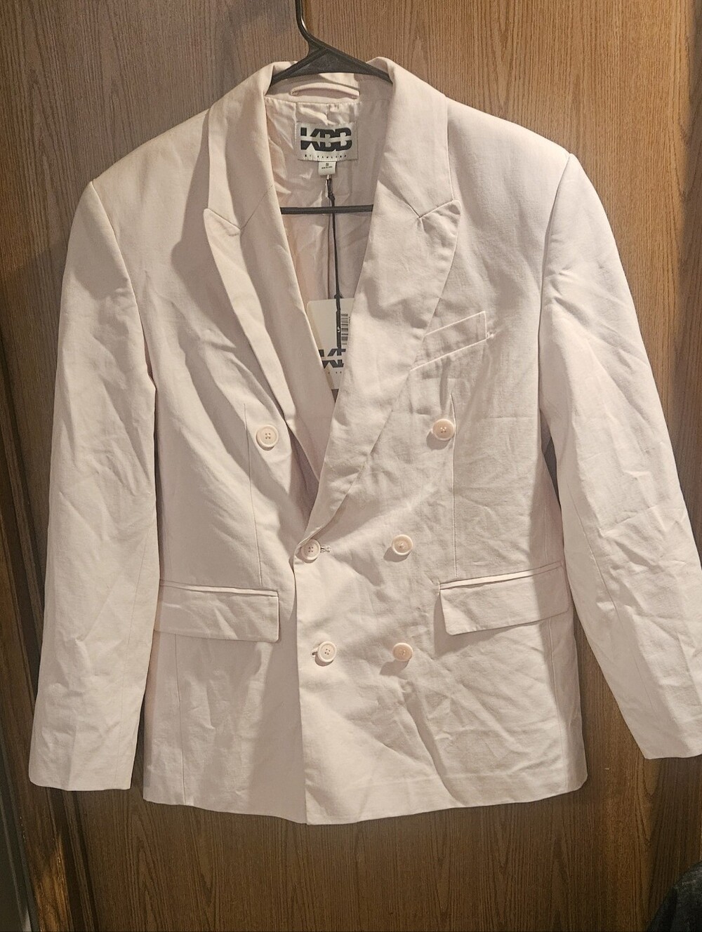 Double-Breasted Women's Blazer - Light Pink